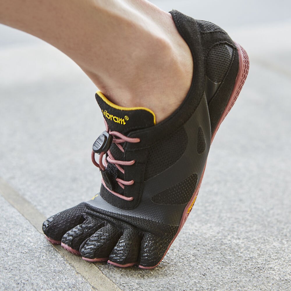 Vibram Five Fingers Womens Training Shoes - Black/Rose - KSO EVO - 30159-AKJZ